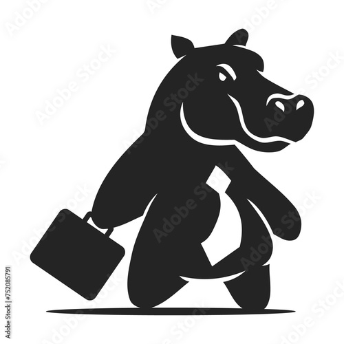 hippopotamus Logo template Isolated. Brand Identity. Abstract Vector graphic