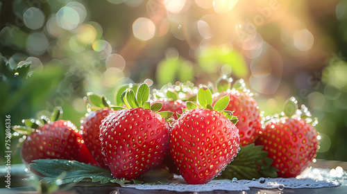 strawberries on the table