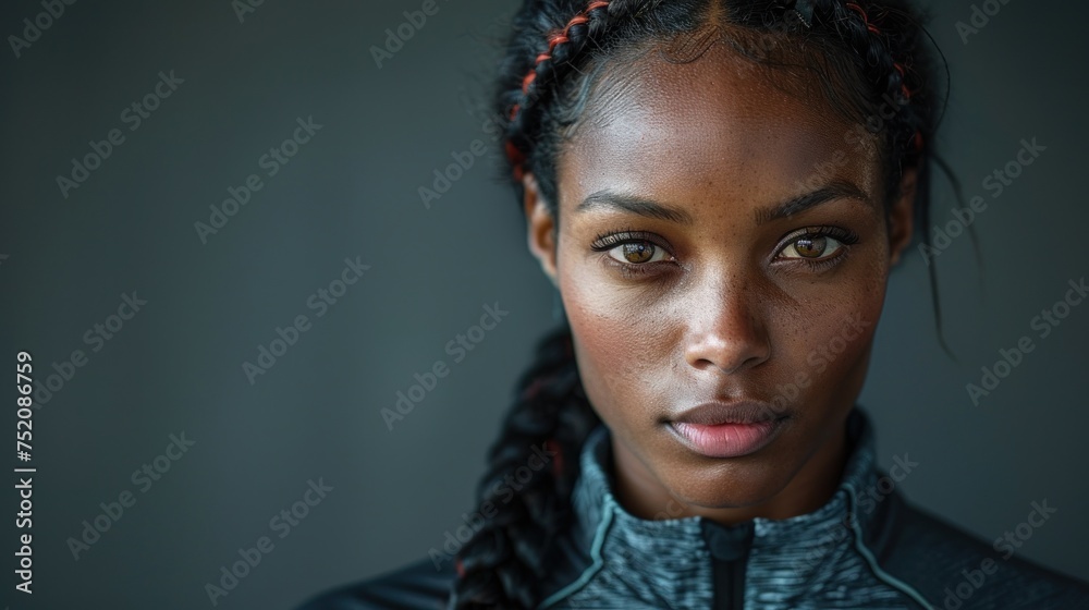 A detailed view of a person with intricate braided hair A detailed view of a person with intricate braided hair
