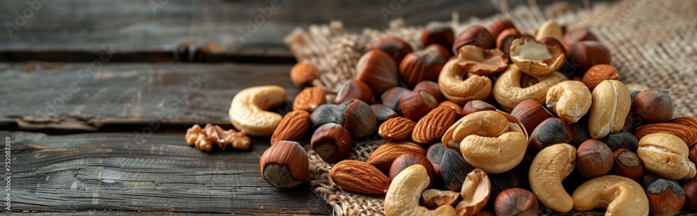 Wooden Cutting Board Topped With Nuts and Nutshells