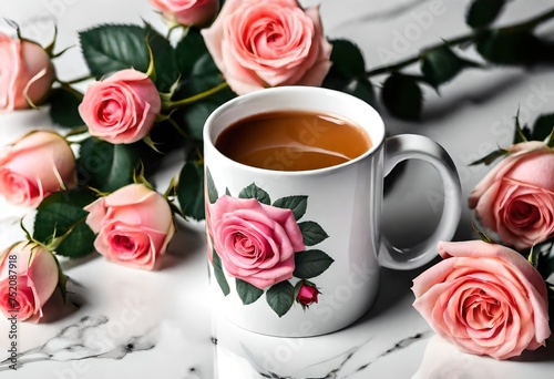 cup of tea and roses