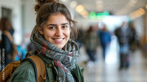 Wallpaper Mural A woman wearing a scarf around her neck Torontodigital.ca