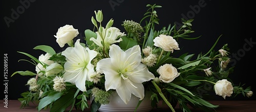 Elegant White Vase with Del...