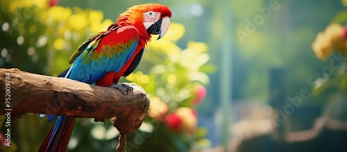 Vibrant Macaw Perched on Lu...