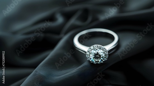 pierścionki z biżuterią z diamentem na czarnej tkaninie, nieostrość
