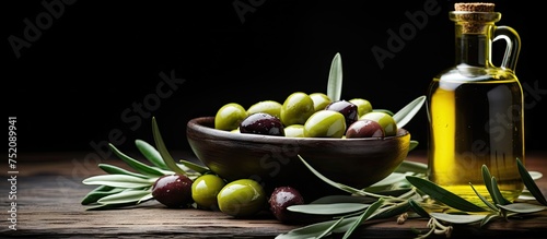 Rustic Bowl of Green Olives...
