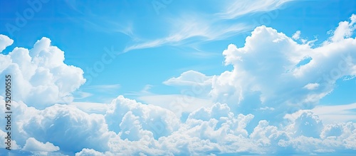 Serene Blue Sky and Fluffy ...