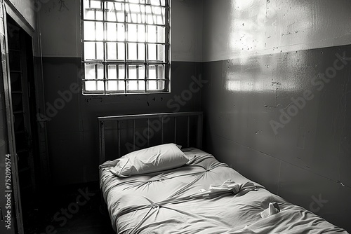 Small Bed in Small Room With Barred Window