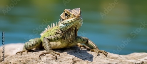 Curious Reptile Perched on ...