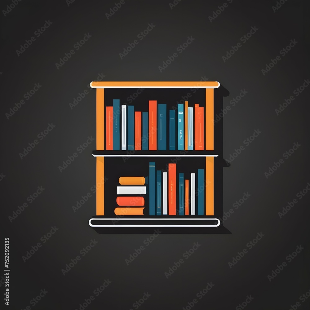 Bookshelf isolated on a black background Bookshelf isolated on a black background
