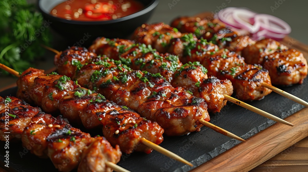 Sate Lilit Bali, Indonesia, is satay made from a mixture of fish meat, grated coconut and spices