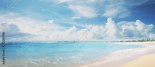 Tranquil beach scene with g...