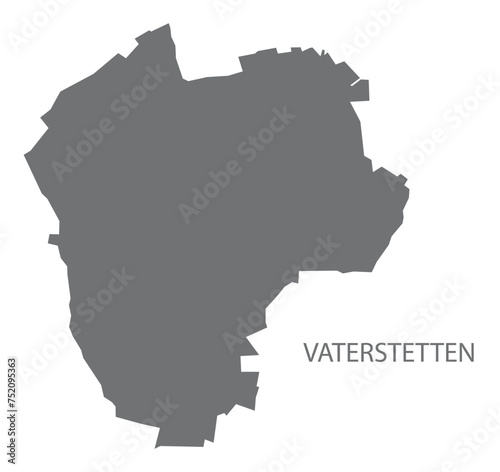 Vaterstetten German city map grey illustration silhouette shape