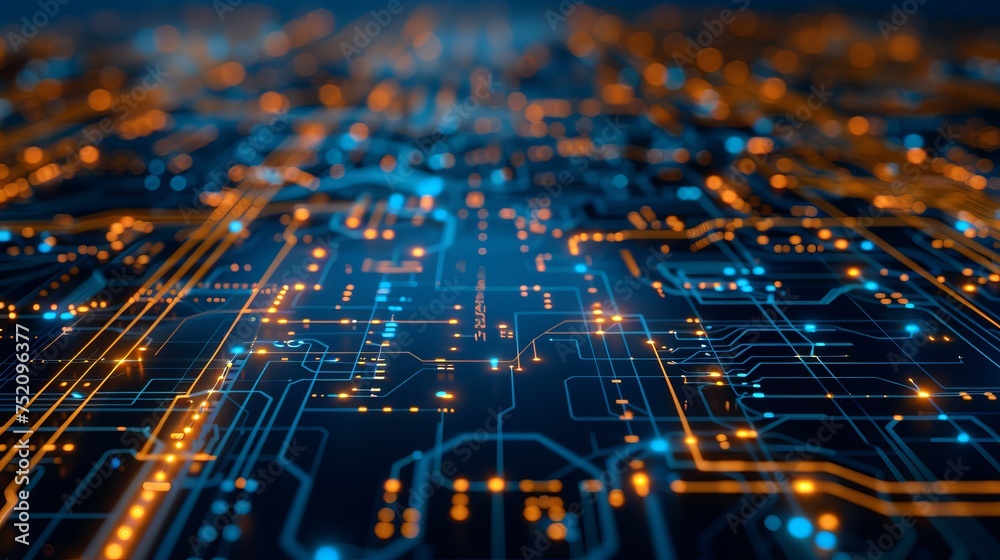 Futuristic printed circuit board server: digital wallpaper background, technology concept - 3d render Futuristic printed circuit board server: digital wallpaper background, technology concept - 3d render
