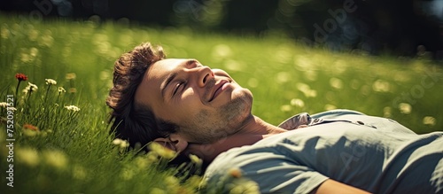 Serene Young Man Daydreamin...