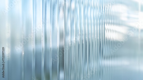 Close up fluted reeded glass panel. photo