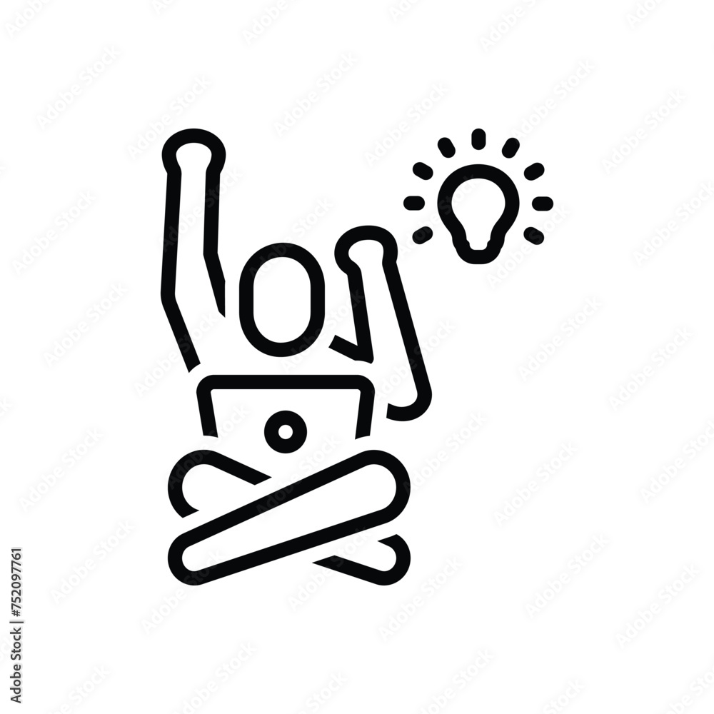 Black line icon for having idea Black line icon for having idea