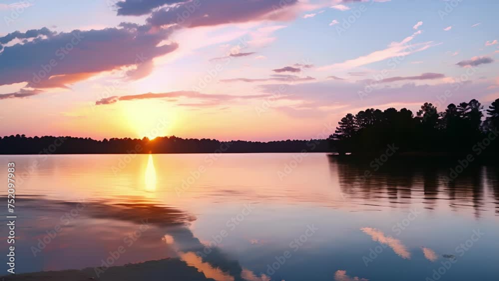 A peaceful lake at sunset reflecting the stunning colors of the sky and offering a picturesque view for retirees to relax and reflect. A peaceful lake at sunset reflecting the stunning colors of the sky and offering a picturesque view for retirees to relax and reflect.