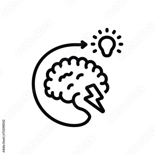 Black line icon for brainstorm