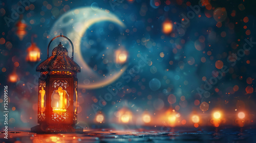 The holy holiday of Ramadan. Greeting card. 