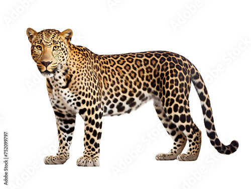 Elegant leopard on transparent background PNG