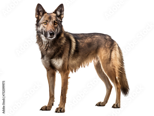 A sick dog noticed by its tail falling on a transparent background PNG