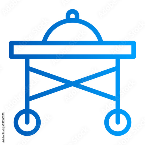 This is the Food Trolley icon from the Travel and Tours icon collection with an Outline Gradient style