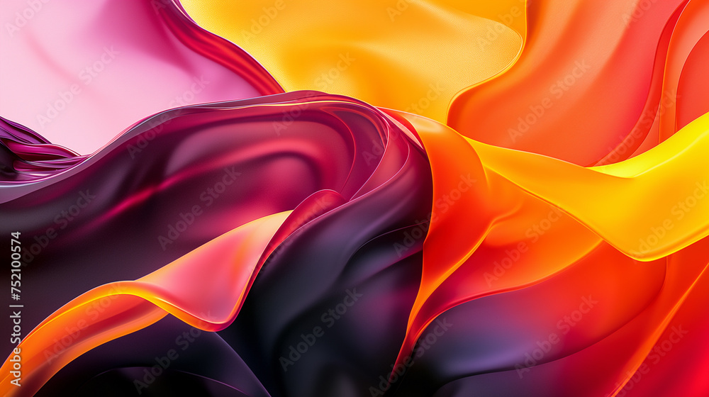 Obraz premium Abstract wavy, colorful background. Modern, stylish 3D wallpapers.