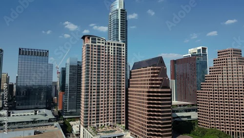 Panning right over the skyscrapers of the Austin Texas central business district  photo