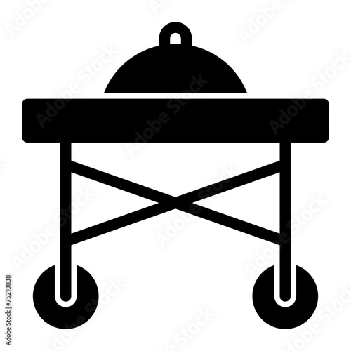 This is the Food Trolley icon from the Travel and Tours icon collection with an Solid style