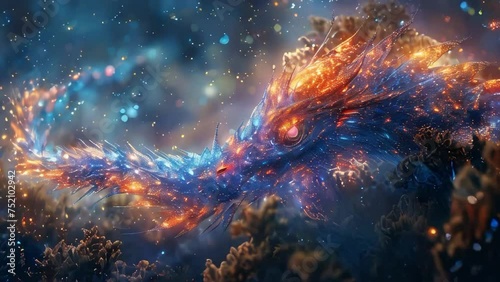 A constellation of stars forming the shape of a mythical creature, Generative AI