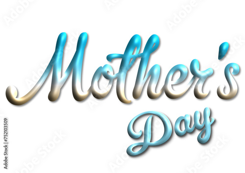 Mother’s day - Word-  light blue and yellow  color, vector graphics for posters, cards, postcards, invitations, banners, advertising, multicolor	