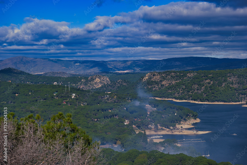 Obraz premium Mountains, landscape, view, sunrise, trees, plants, nature, rive