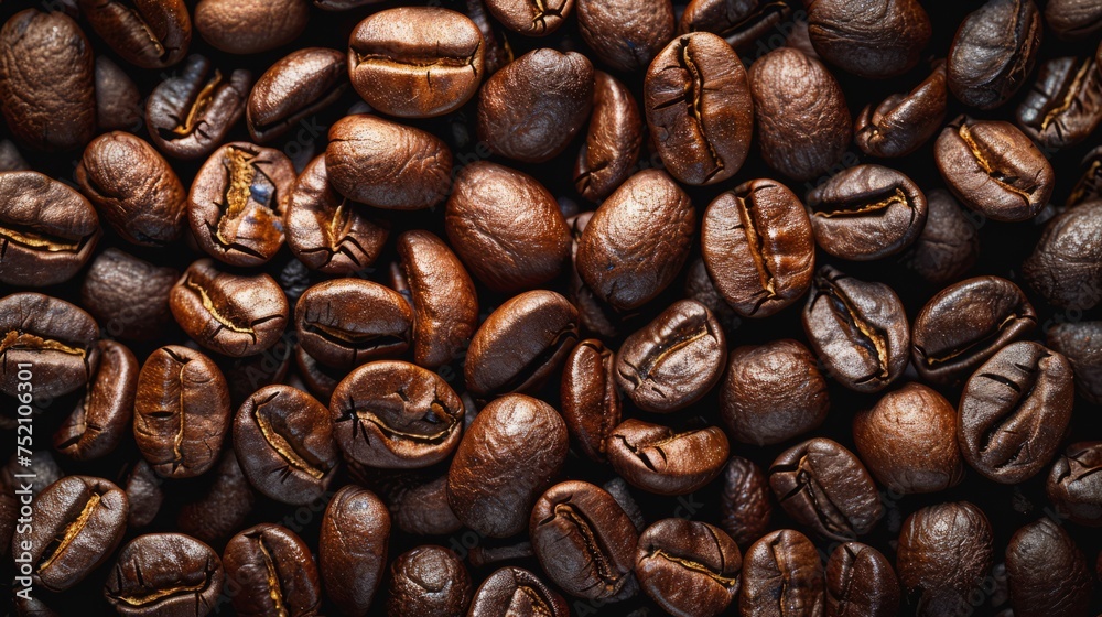 Fototapeta premium background full of roasted coffee beens 
