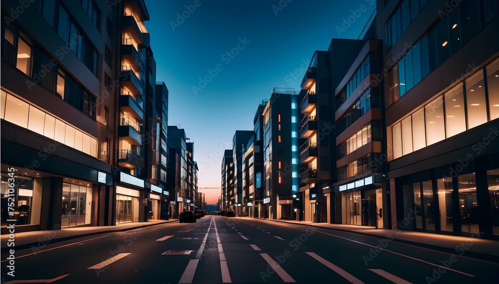 Fototapeta premium Abstract urban architecture at twilight