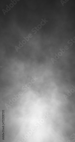 Realistic black and white cloud of smoke texture vertical illustration background.