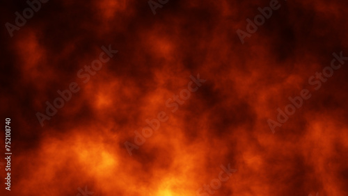 Realistic dark fire flames with smoke illustration background.