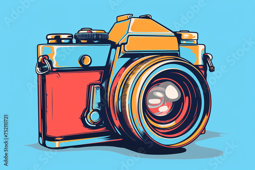 a colorful camera with a large lens © Victor