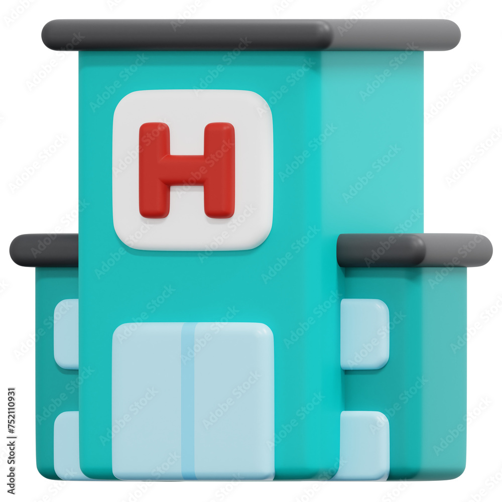 Fototapeta premium hospital 3d render icon illustration