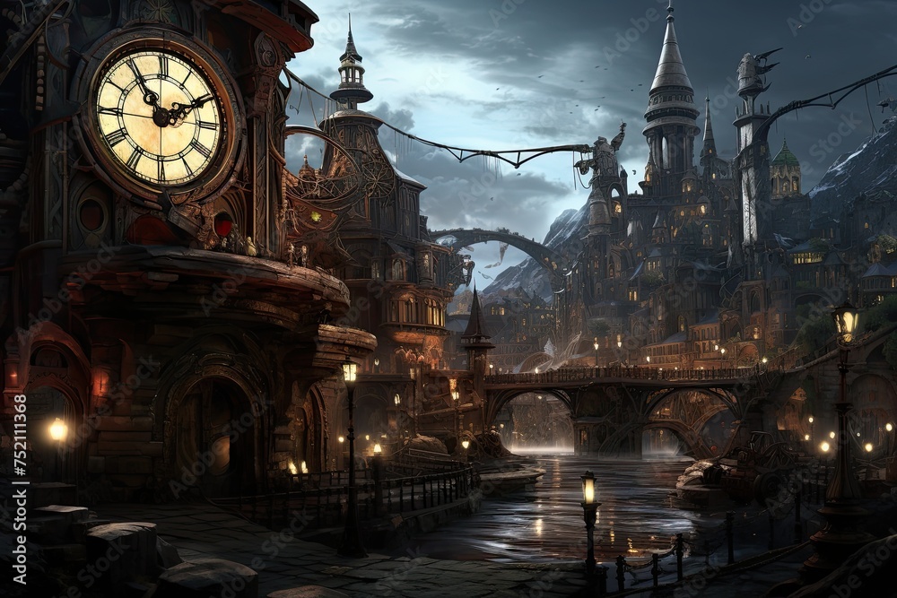 Fototapeta premium Fantasy City Wonders