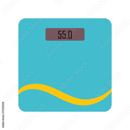 Electronic scales. Weight loss. Measure weight.Vector illustration