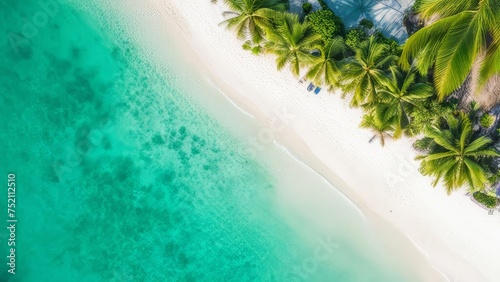A beautiful part of a tropical sandy beach. © Lednev