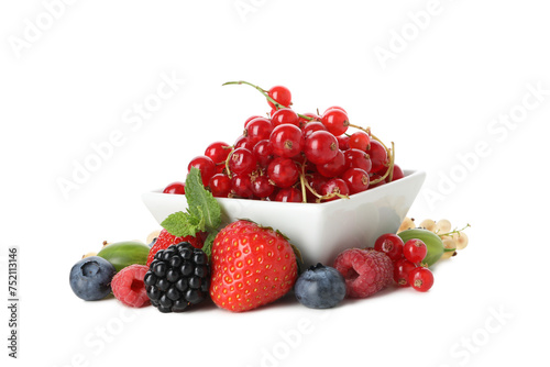 PNG  a plate with berries isolated on a white background.