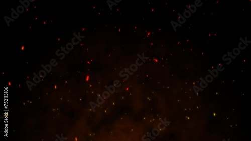 Flying fire sparks texture, bokeh light, Abstract background animation