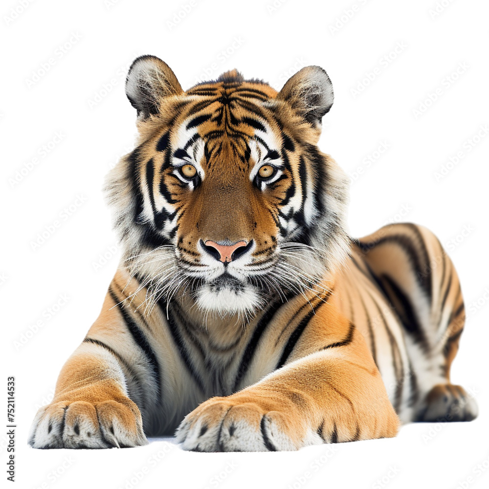 Fototapeta premium tiger isolated on white background