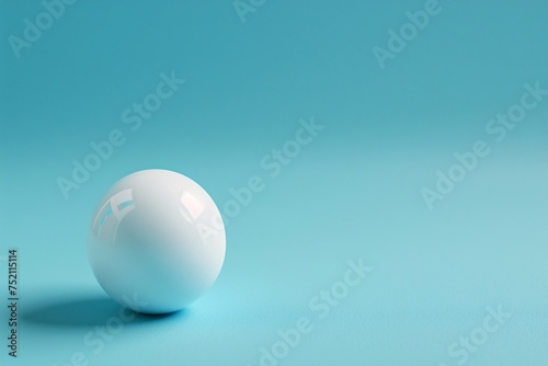 a white ball on a blue surface