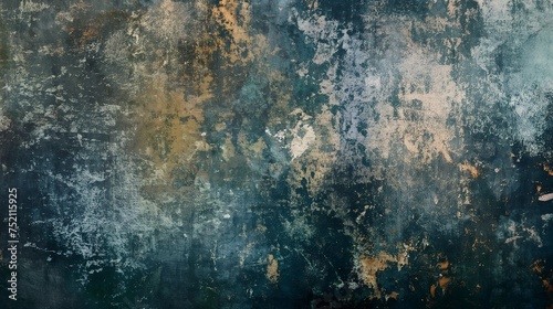A wall with paint splatters and texture in a dark room.
