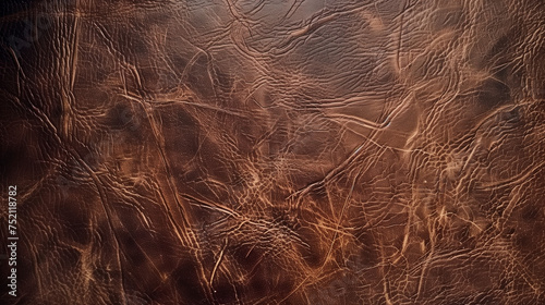 Light streaks ripples on a dark brown leather background