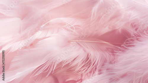 Abstract up close soft pink feathers background, furry fluffy texture