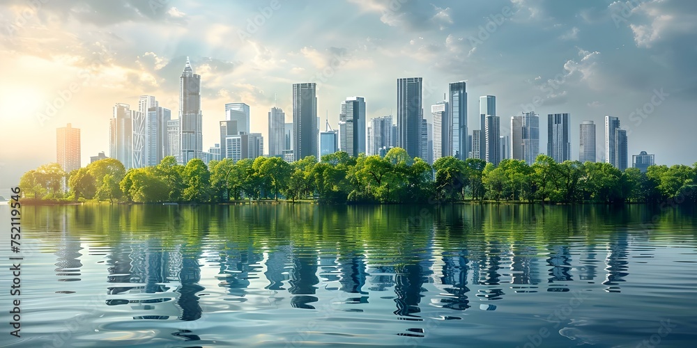Transforming cityscape with sustainable urban development and green infrastructure projects. Concept Sustainable Urban Development, Green Infrastructure, City Transformation, Urban Planning